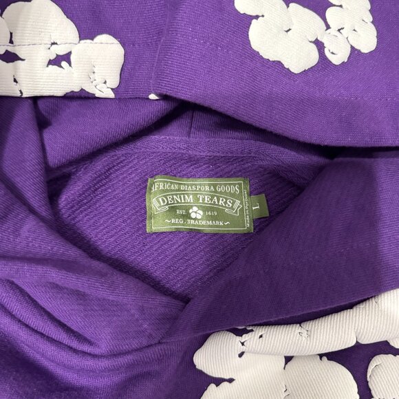 Denim Tears The Cotton Wreath Sweatshirt Purple Mens Size Large - Picture 2 of 3